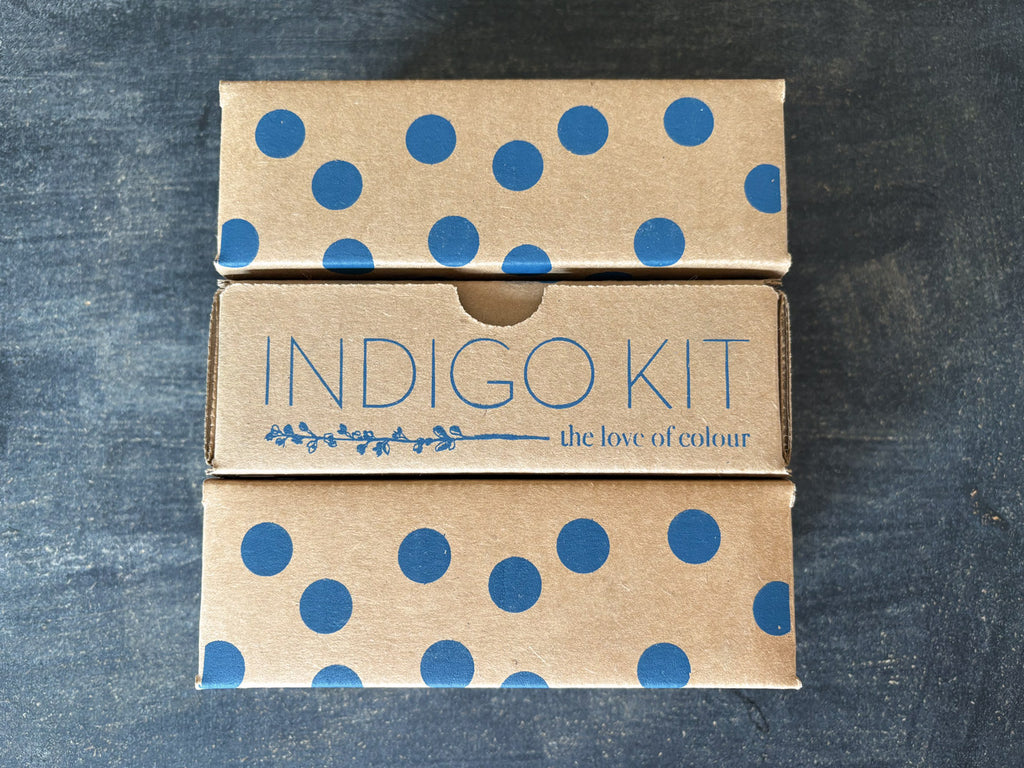 Indigo Dye Kit packaged in blue polka dotted box