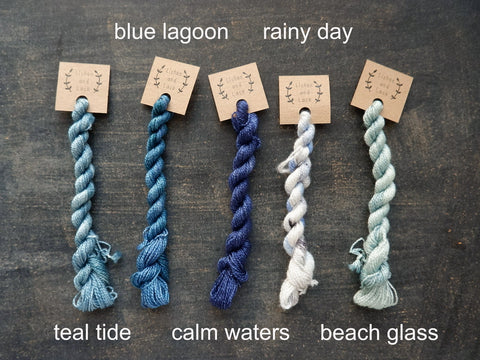 Hand dyed Embroidery yarn made from Silk and Wool by Lichen and Lace