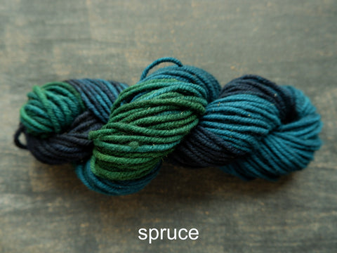 Woolen Wonder is a Canadian made yarn, hand dyed by The Fleece Artist, available at The Knit Cafe in Toronto
