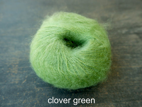 Knitting For Olive Silk Mohair yarn. Clover Green