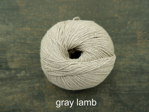 Knitting For Olive's Cotton Merino is a fine ,fingering weight yarn . Gray  Lamb