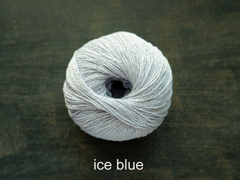 Knitting For Olive Pure Silk yarn. Ice Blue
