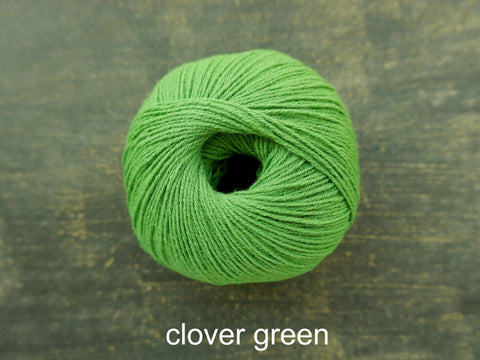 Knitting For Olive Merino. A fine fingering weight yarn. Clover Green