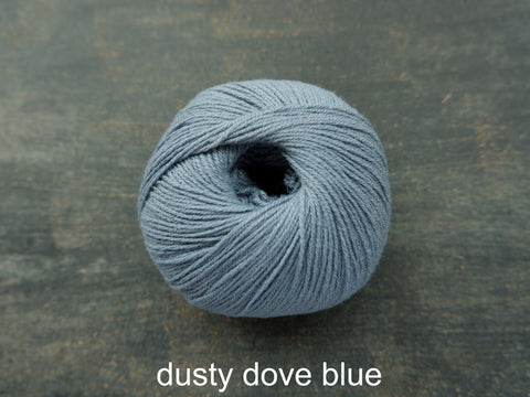 Knitting For Olive Merino. A fine fingering weight yarn. Dusty Dove Blue