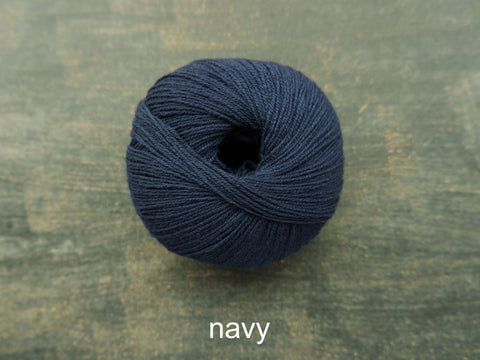 Knitting For Olive Merino. A fine fingering weight yarn. Navy