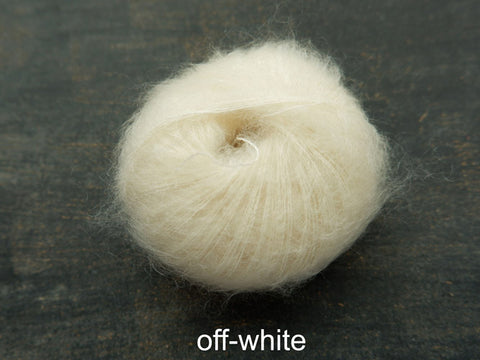 Knitting For Olive Silk Mohair yarn. Off-white