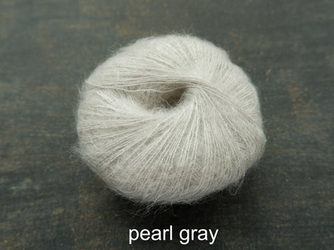 Knitting For Olive Silk Mohair yarn. Pearl Gray