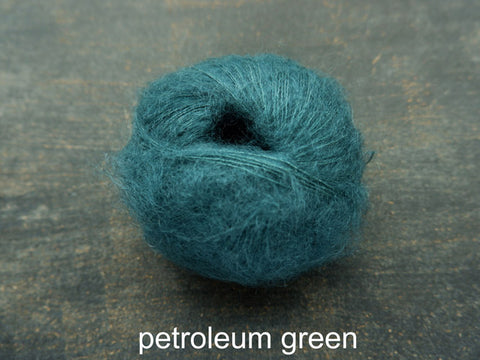 Knitting For Olive Silk Mohair yarn. Petroleum Green