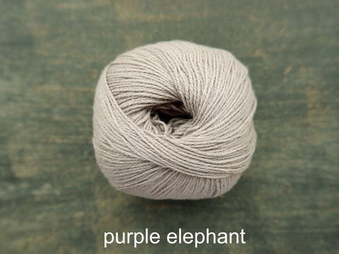 Knitting For Olive's Cotton Merino is a fine ,fingering weight yarn . Purple Elephant