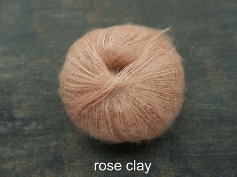 Knitting For Olive Silk Mohair yarn. Rose Clay