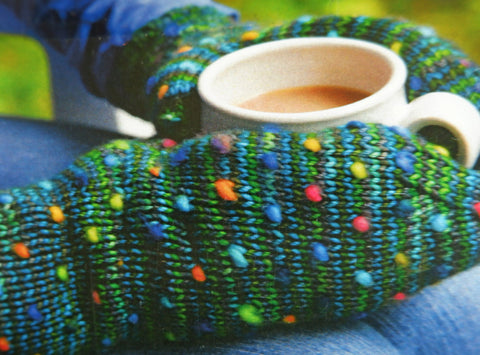 Thrum Mitten knit kit by The Fleece Artist. National Park colours