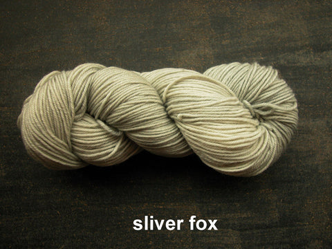 Lichen and Lace Merino  Worsted,  hand dyed yarn, made in Canada, silver fox