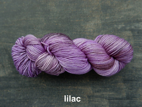 Lichen and Lace Merino  Worsted,  hand dyed yarn, made in Canada, lilac