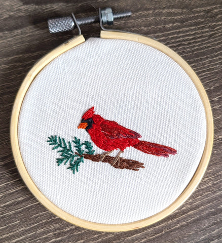 Introduction to Thread Painting on Knits - Embroider a Cardinal!