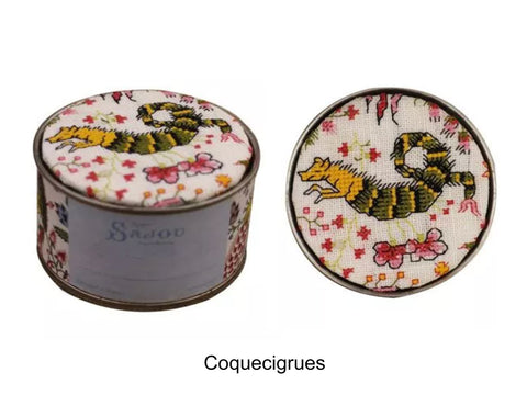 Cross Stitch Kit to make a round box from Sajou