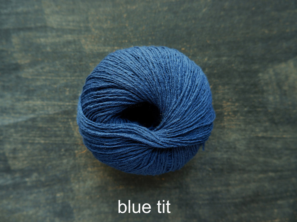 Knitting For Olive Merino. A fine fingering weight yarn. Bluetit
