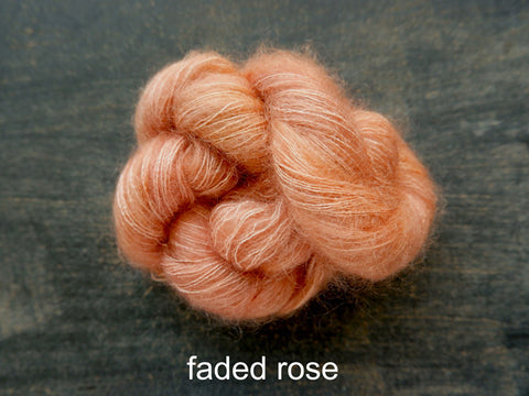 Lichen and Lace Marsh Mohair is a hand dyed mohair and silk lace yarn. It is available at The Knit Cafe in TorontoLichen and Lace Marsh Mohair is a hand dyed mohair and silk lace yarn. It is available at The Knit Cafe in Toronto