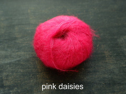 Knitting For Olive Silk Mohair yarn. Pink Daisies