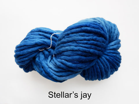 Flouf is a super bulky, merino yarn, made by Canadian hand dyer Fleece Artist 
