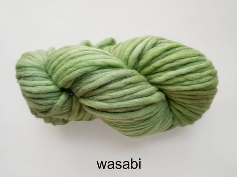 Flouf is a super bulky, merino yarn, made by Canadian hand dyer Fleece Artist 