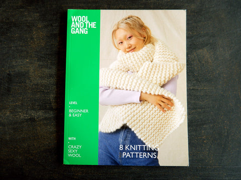 Book with 8 beginner patterns for Crazy Sexy Wool by Wool and the Gang