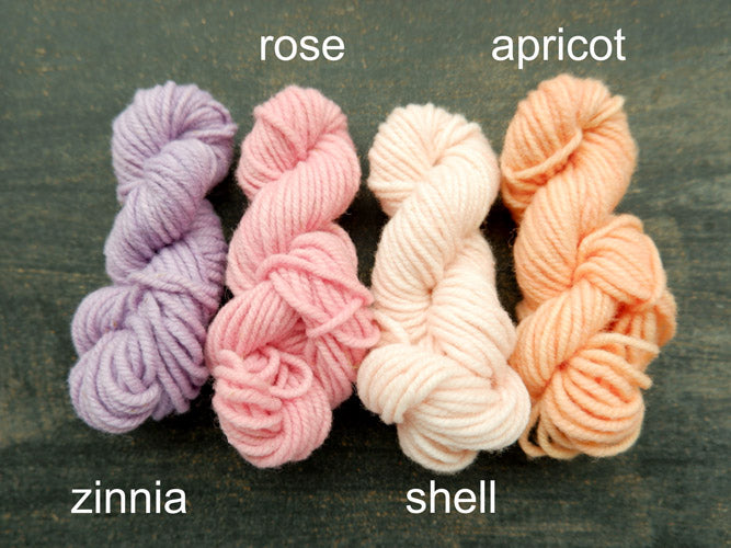 Canadian hand dyed wool from Fleece Artist . Woolen Wonder in mini skeins