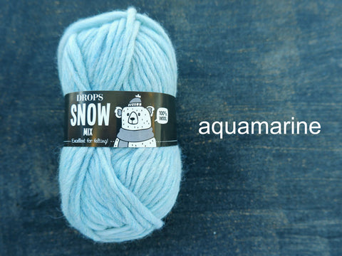 Snow by Drops Yarn is a Bulky 100% wool. Aquamarine