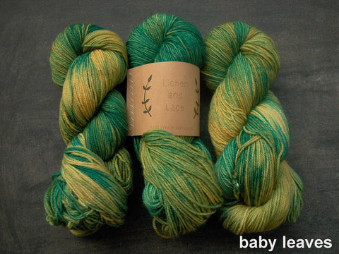 Lichen and Lace 80/20 hand dyed sock yarn made in Canada