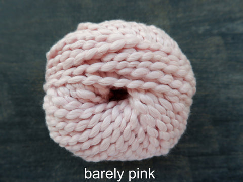Big Cotton by Loopy Mango, soft, superbulky cotton yarn, Barely Pink