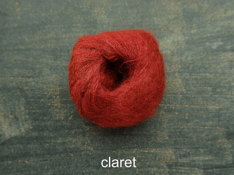 Knitting For Olive Silk Mohair yarn. Claret