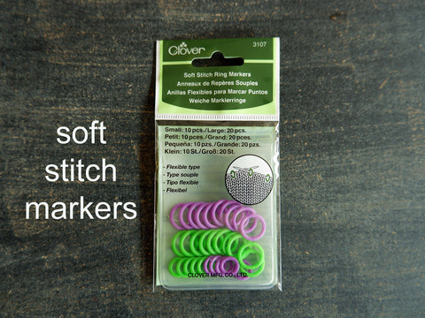 Stitch markers used by knitters and crocheters