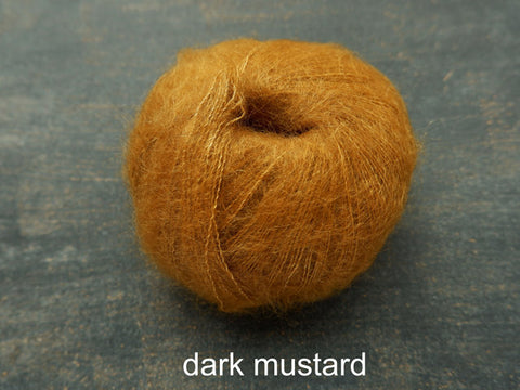 Knitting For Olive Silk Mohair yarn. Dark Mustard