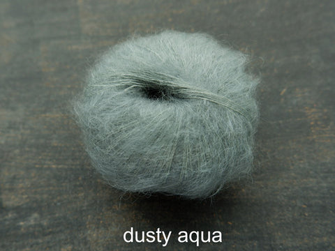 Knitting For Olive Silk Mohair yarn. Dusty Aqua