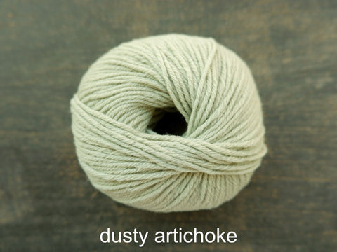 Knitting For Olive's Heavy Merino is a worsted weight yarn. Dusty Artichoke