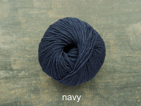 Knitting For Olive's Heavy Merino is a worsted weight yarn. Navy