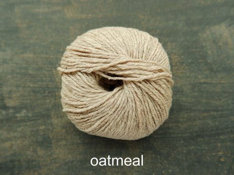 Knitting For Olive's Heavy Merino is a worsted weight yarn. Oatmeal