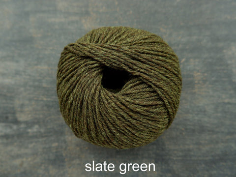 Knitting For Olive's Heavy Merino is a worsted weight yarn. Slate Green
