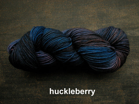 Lichen and Lace Merino  Worsted,  hand dyed yarn, made in Canada, huckleberry