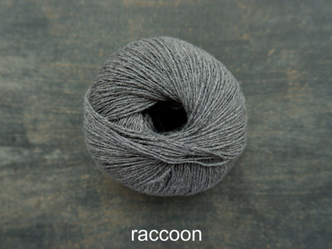 Knitting For Olive Merino. A fine fingering weight yarn. Raccoon