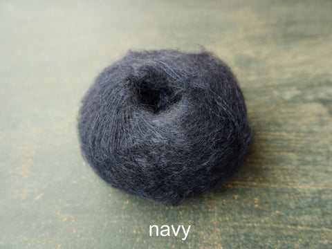 Knitting For Olive Silk Mohair yarn. Navy