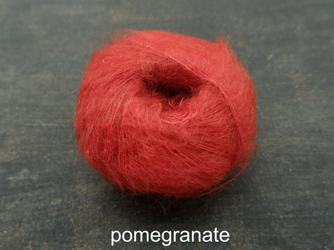 Knitting For Olive Silk Mohair yarn. Pomegranite