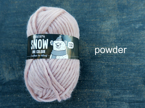 Snow by Drops Yarn is a Bulky 100% wool. Powder