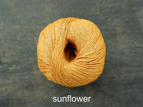Knitting For Olve Pure  Silk yarn. Sunflower