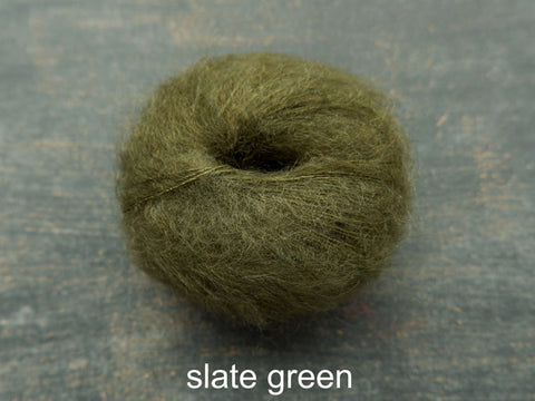 Knitting For Olive Silk Mohair yarn. Slate Green