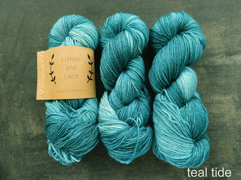 Lichen and Lace 80/20 hand dyed sock yarn made in Canada