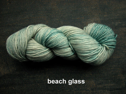 Lichen and Lace Merino  Worsted,  hand dyed yarn, made in Canada, beach glass