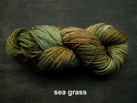 Lichen and Lace Merino  Worsted,  hand dyed yarn, made in Canada, sea grass