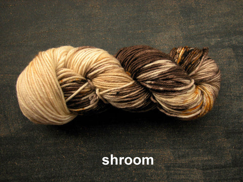Lichen and Lace Merino  Worsted,  hand dyed yarn, made in Canada, shroom