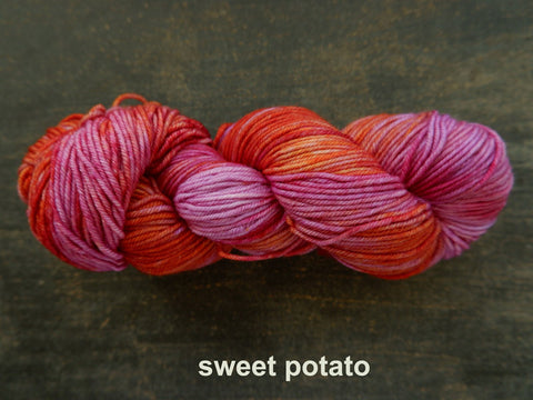 Lichen and Lace Merino  Worsted,  hand dyed yarn, made in Canada, sweet potato