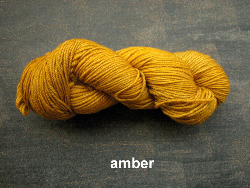 Lichen and Lace Merino  Worsted,  hand dyed yarn, made in Canada, amber
